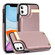 iPhone 11 Metal Buckle Card Slots Phone Case - Rose Gold