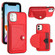 iPhone 11 Shockproof Leather Phone Case with Card Holder - Red