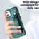 iPhone 11 Shockproof Leather Phone Case with Wrist Strap - Green