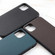 iPhone 11 Bead Texture Genuine Leather Protective Case  - Black