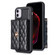 iPhone 11 Horizontal Metal Buckle Wallet Rhombic Leather Phone Case - Black