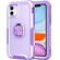 3 in 1 PC + TPU Phone Case with Ring Holder iPhone 11 - Purple