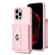 iPhone 14 Pro Max Horizontal Metal Buckle Wallet Rhombic Leather Phone Case - Pink