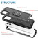 3 in 1 PC + TPU Phone Case with Ring Holder iPhone 11 - Black