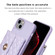 iPhone 14 Plus Horizontal Metal Buckle Wallet Rhombic Leather Phone Case - Purple