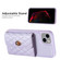 iPhone 14 Plus Horizontal Metal Buckle Wallet Rhombic Leather Phone Case - Purple