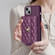 iPhone 14 Plus Horizontal Metal Buckle Wallet Rhombic Leather Phone Case - Dark Purple