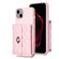 iPhone 14 Plus Horizontal Metal Buckle Wallet Rhombic Leather Phone Case - Pink