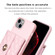 iPhone 14 Plus Horizontal Metal Buckle Wallet Rhombic Leather Phone Case - Pink