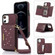 iPhone 11 Three-fold RFID Leather Phone Case with Lanyard - Red