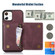 iPhone 11 Three-fold RFID Leather Phone Case with Lanyard - Red