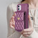 iPhone 11 Vertical Metal Buckle Wallet Rhombic Leather Phone Case - Dark Purple