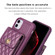 iPhone 11 Vertical Metal Buckle Wallet Rhombic Leather Phone Case - Dark Purple