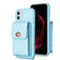 iPhone 11 Vertical Metal Buckle Wallet Rhombic Leather Phone Case - Blue