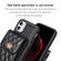 iPhone 11 Vertical Metal Buckle Wallet Rhombic Leather Phone Case - Black