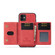 DG.MING M2 Series 3-Fold Multi Card Bag Back Cover Shockproof Case with Wallet & Holder Function iPhone 11 - Red