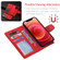 iPhone 11 Litchi Texture Magnetic Detachable Wallet Leather Phone Case  - Red