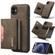 DG.MING M2 Series 3-Fold Multi Card Bag Back Cover Shockproof Case with Wallet & Holder Function iPhone 11 - Coffee
