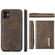 DG.MING M2 Series 3-Fold Multi Card Bag Back Cover Shockproof Case with Wallet & Holder Function iPhone 11 - Coffee