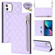 iPhone 11 Grid Texture Lanyard Zipper Leather Phone Case - Purple