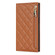 iPhone 11 Grid Texture Lanyard Zipper Leather Phone Case - Brown