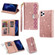 iPhone 11 Multi-card Slots Starry Sky Laser Carving Glitter Zipper Horizontal Flip Leather Case with Holder & Wallet & Lanyard - Rose Gold