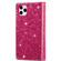 iPhone 11 Multi-card Slots Starry Sky Laser Carving Glitter Zipper Horizontal Flip Leather Case with Holder & Wallet & Lanyard - Rose Red