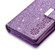 iPhone 11 Multi-card Slots Starry Sky Laser Carving Glitter Zipper Horizontal Flip Leather Case with Holder & Wallet & Lanyard - Purple