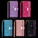 iPhone 11 Multi-card Slots Starry Sky Laser Carving Glitter Zipper Horizontal Flip Leather Case with Holder & Wallet & Lanyard - Purple