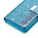 iPhone 11 Multi-card Slots Starry Sky Laser Carving Glitter Zipper Horizontal Flip Leather Case with Holder & Wallet & Lanyard - Sky Blue