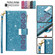 iPhone 11 Multi-card Slots Starry Sky Laser Carving Glitter Zipper Horizontal Flip Leather Case with Holder & Wallet & Lanyard - Sky Blue
