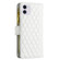 iPhone 11 Diamond Lattice Zipper Wallet Leather Flip Phone Case  - White