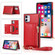 iPhone 11 Square Zipper Wallet Bag TPU+PU Back Cover Case with Holder & Card Slots & Wallet & Cross-body Strap  - Red