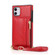 iPhone 11 Square Zipper Wallet Bag TPU+PU Back Cover Case with Holder & Card Slots & Wallet & Cross-body Strap  - Red