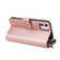 iPhone 11 Zipper Wallet Bag Horizontal Flip PU Leather Case with Holder & 9 Card Slots & Wallet & Lanyard & Photo Frame - Rose Gold