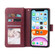 iPhone 11 Zipper Wallet Bag Horizontal Flip PU Leather Case with Holder & 9 Card Slots & Wallet & Lanyard & Photo Frame - Wine Red