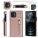 iPhone 11 Cross-body Zipper Square TPU+PU Back Cover Case with Holder & Card Slots & Wallet & Strap  - Rose Gold