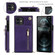 iPhone 11 Cross-body Zipper Square TPU+PU Back Cover Case with Holder & Card Slots & Wallet & Strap  - Purple