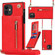 iPhone 11 Cross-body Zipper Square TPU+PU Back Cover Case with Holder & Card Slots & Wallet & Strap  - Red