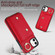 iPhone 11 Zipper Card Bag Phone Case with Dual Lanyard - Red