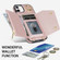 iPhone 11 Zipper Card Bag Phone Case with Dual Lanyard - Rose Gold