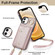 iPhone 11 Zipper Card Bag Phone Case with Dual Lanyard - Rose Gold