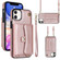 iPhone 11 RFID Card Slot Phone Case with Long Lanyard - Rose Gold