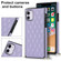 iPhone 11 Elegant Rhombic Pattern Microfiber Leather +TPU Shockproof Case with Crossbody Strap Chain  - Purple