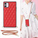 iPhone 11 Elegant Rhombic Pattern Microfiber Leather +TPU Shockproof Case with Crossbody Strap Chain  - Red