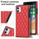 iPhone 11 Elegant Rhombic Pattern Microfiber Leather +TPU Shockproof Case with Crossbody Strap Chain  - Red