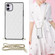 iPhone 11 Elegant Rhombic Pattern Microfiber Leather +TPU Shockproof Case with Crossbody Strap Chain  - White