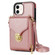 iPhone 11 Zipper Hardware Card Wallet Phone Case - Rose Gold