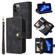 iPhone 11 Multifunctional Card Slot Zipper Wallet Flip Leather Phone Case - Black