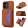 iPhone 11 RFID Anti-theft Detachable Card Bag Leather Phone Case - Brown